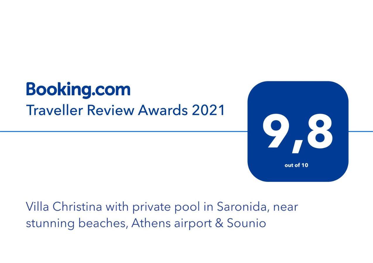 Villa Christina With Private Pool In Saronida, Near Stunning Beaches, Athens Airport & Sounio Bagian luar foto